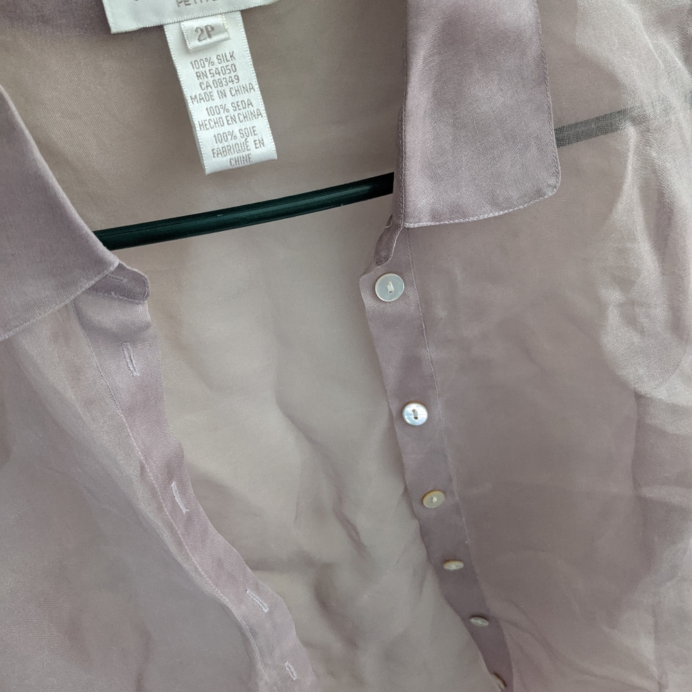Sheer Lilac Button Down - image 4